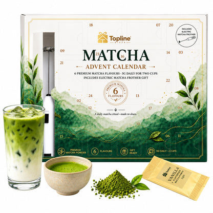 24 Days Matcha Advent Calendar 2026 with Electric Frother