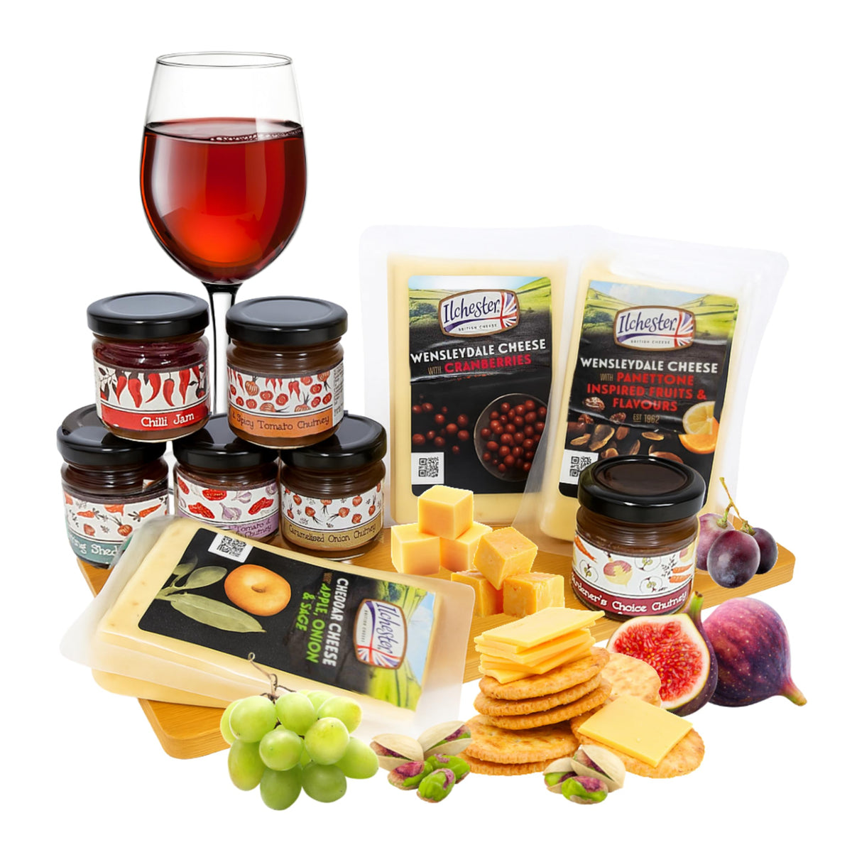 Cheese Wedges, Chutney & Cheeseboard Set