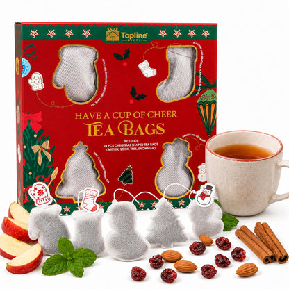 Christmas Tea Selection Gift Box – 24 Tea Bags Flavoured Tea Selection of Herbals & Fruits