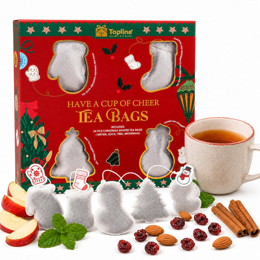 Christmas Tea Selection Gift Box – 24 Tea Bags Flavoured Tea Selection of Herbals & Fruits