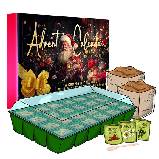 Flower Seeds Advent Calendar 2026-24 Days Christmas Countdown Advent Calendar with Flower Seeds & Greenhouse. Christmas Gifts & Birthday Gifts