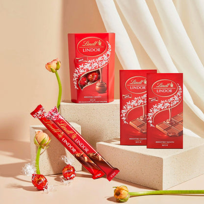 Lindt Milk Chocolate Hamper for Birthday Gifts - Assortment of 200g Smooth Truffles, 2 x 100g Chocolate Bars & 2 x 38g Treat Bars