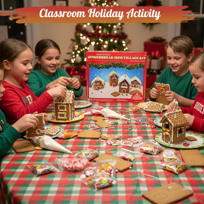 Mini Gingerbread House Kit - Build & Decorate Your Own 4 piece Gingerbread Christmas Village 735g