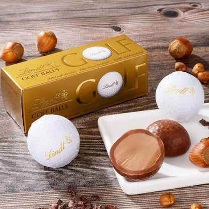 Lindt Chocolates Golf Balls for Mens Gifts - Smooth Hazelnut Filling Golf Balls 110g