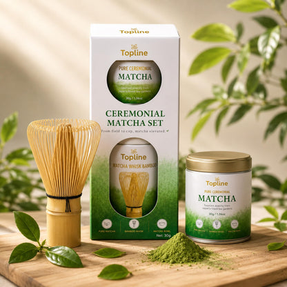 Ceremonial Grade Matcha Set - 3pcs Premium Japanese Matcha Powder 30g