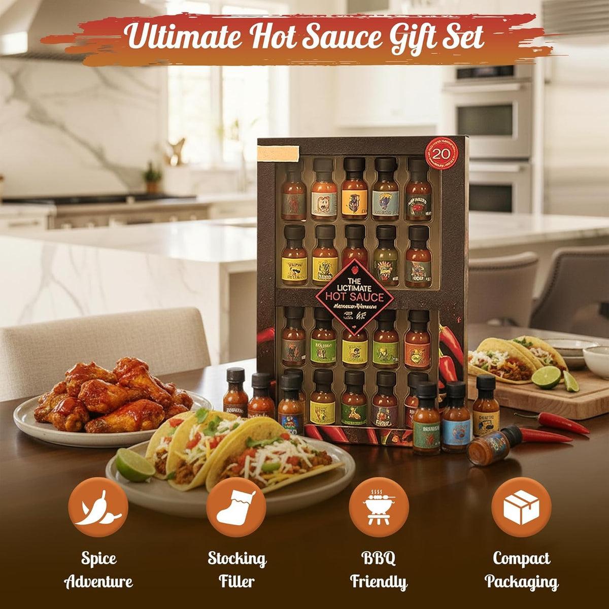 Ultimate Hot Sauce Gift Set - Chilli Sauce Sampler Collection of 20 Hot Sauces Set