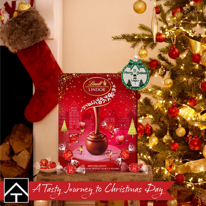Milk Lindt Chocolate Advent Calendar 2026 - Luxury Red 24 Days Christmas Countdown Calendar 235g