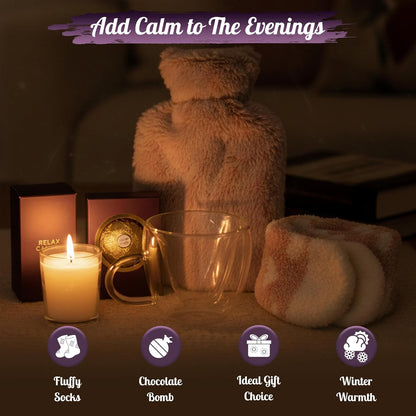 Cosy Escape Gift for Her - Luxury and Sweet Hot Water Bottle Hamper for Women