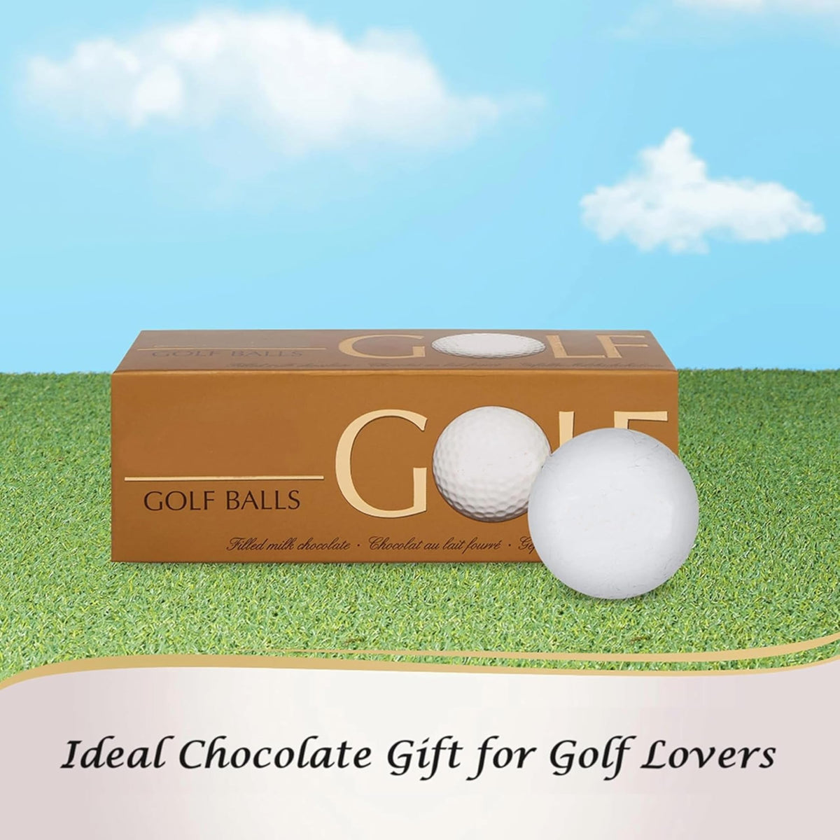 Lindt Chocolates Golf Balls for Mens Gifts - Smooth Hazelnut Filling Golf Balls 110g