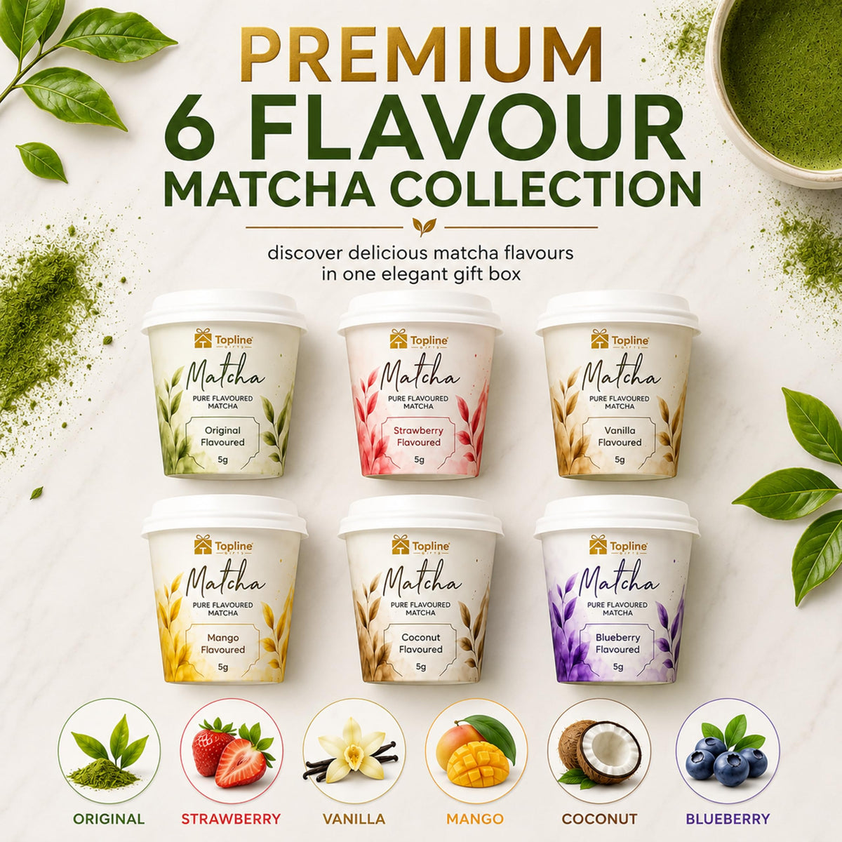 Flavoured Matcha Tea Selection Gift Set – Premium 6 x 5g Matcha Set