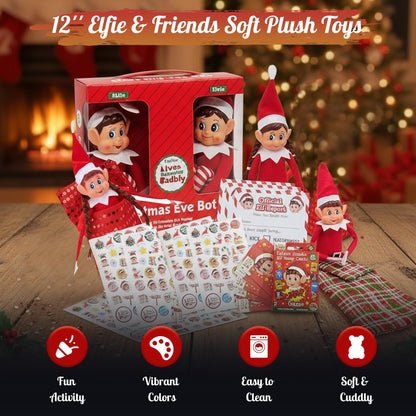 Share Elves Behaving Badly Christmas Eve Box - 2x12'' Soft Toy, 2xSleeping bags & more