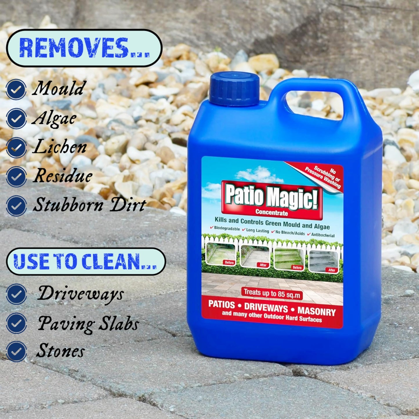 Patio Cleaner & Pressure Washer Kit Sprayer 2L + Path Cleaner Concentrate 2.5L