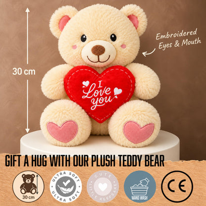 Lindt Chocolates & Teddy Hamper - Strawberry & Cream Truffles 200g + Teddy Bear