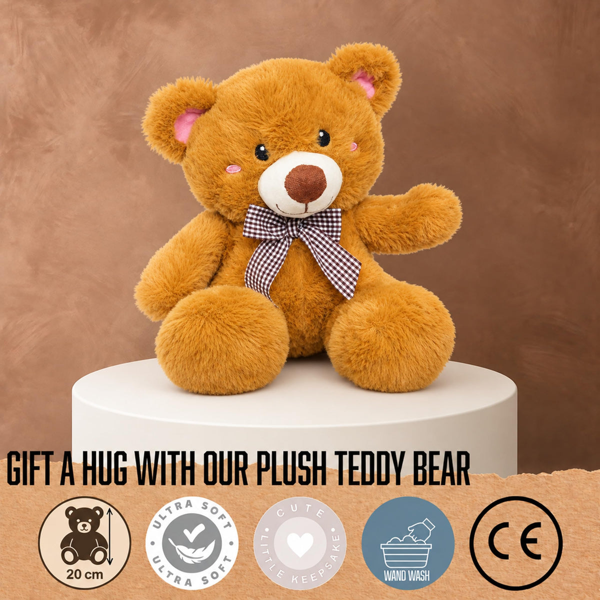 Lindt Chocolates & Teddy Hamper - Choc Heart Box with Truffles 200g + Teddy Bear