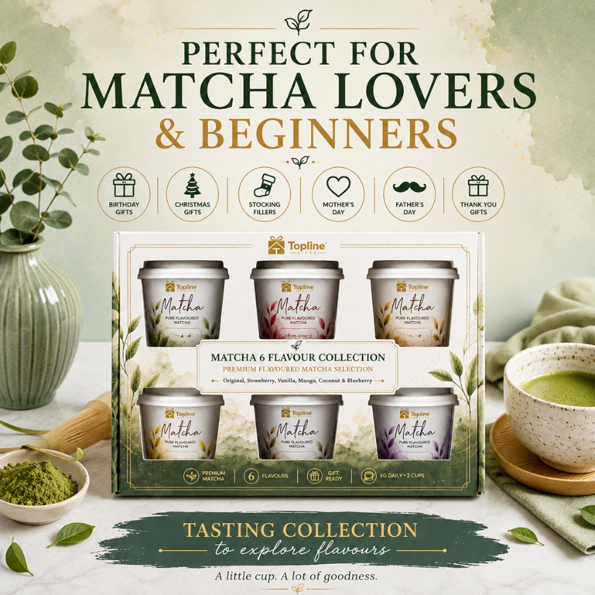 Flavoured Matcha Tea Selection Gift Set – Premium 6 x 5g Matcha Set