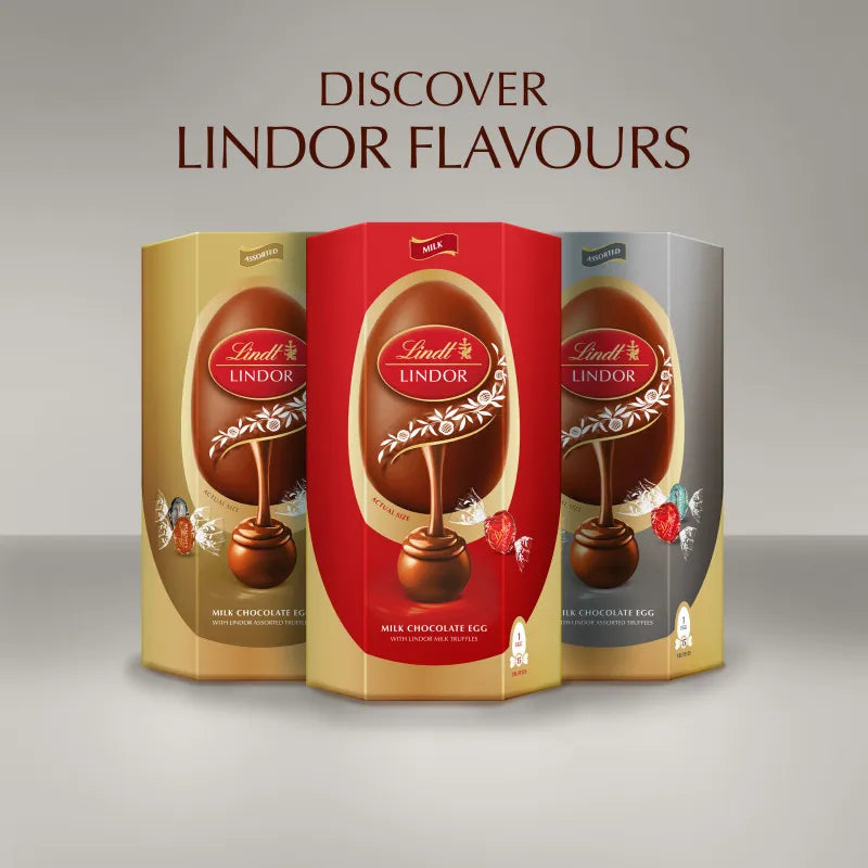 Lindt LINDOR Milk Chocolate Easter Egg – 348g Gift Box