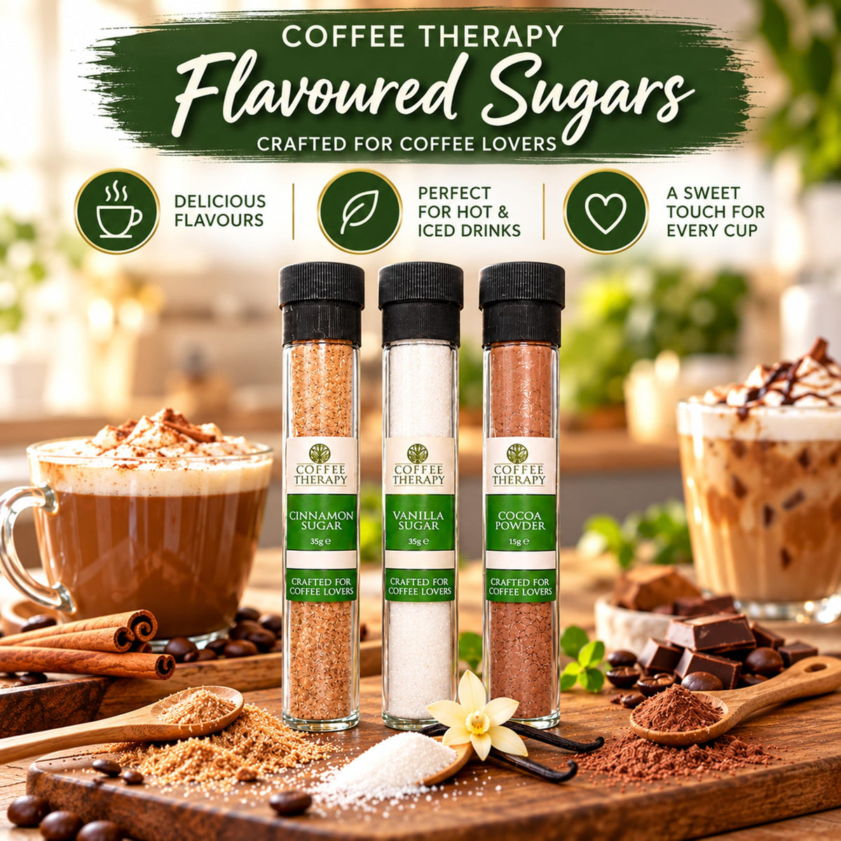 Coffee Therapy Coffee Syrup Gift Set – 4 x 45ml Flavored Coffee Syrups