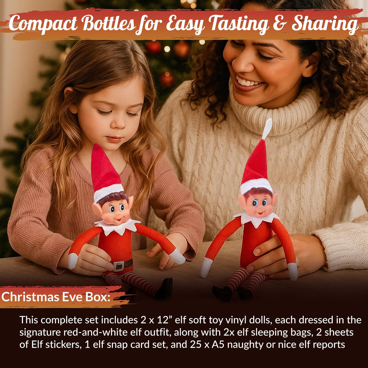 Share Elves Behaving Badly Christmas Eve Box - 2x12'' Soft Toy, 2xSleeping bags & more