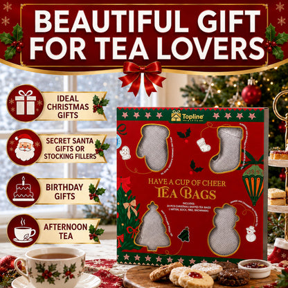 Christmas Tea Selection Gift Box – 24 Tea Bags Flavoured Tea Selection of Herbals & Fruits