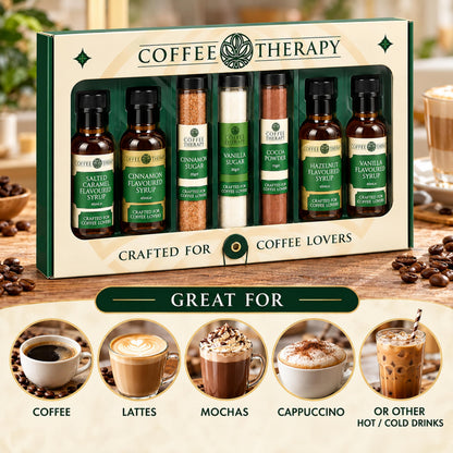 Coffee Therapy Coffee Syrup Gift Set – 4 x 45ml Flavored Coffee Syrups