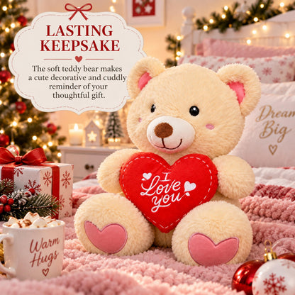 Lindt Chocolates & Teddy Hamper - Strawberry & Cream Truffles 200g + Teddy Bear