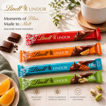 Lindt Chocolates Hamper - Chocolate Bars 4 x 38g, Assorted Truffles 200g & & Swiss Milk Chocolate 300g