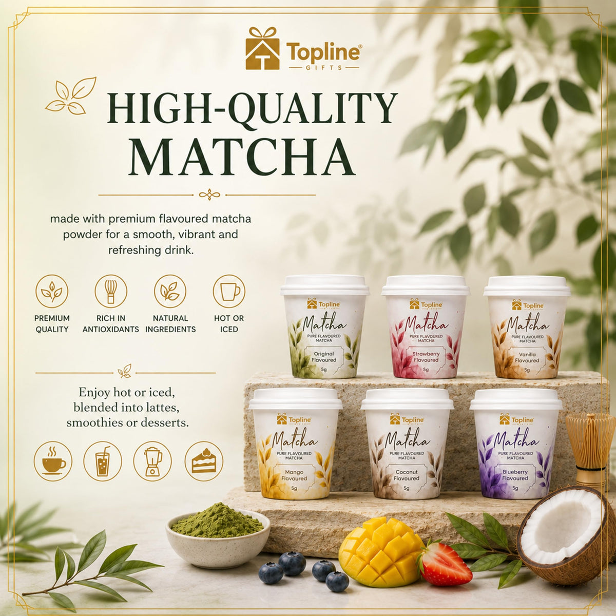 Flavoured Matcha Tea Selection Gift Set – Premium 6 x 5g Matcha Set