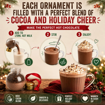 Hot Chocolate Gift Set for Christmas – Christmas Tree Design 5 Festive Cocoa Mix Baubles with Marshmallows & more