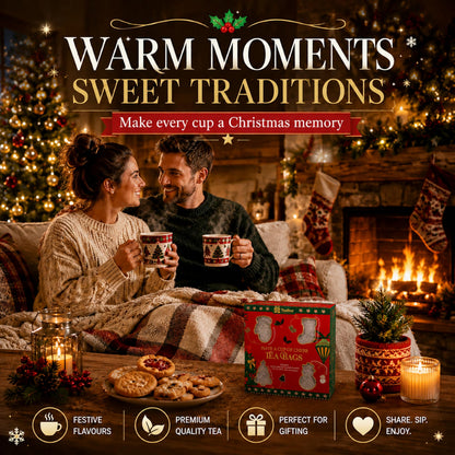 Christmas Tea Selection Gift Box – 24 Tea Bags Flavoured Tea Selection of Herbals & Fruits
