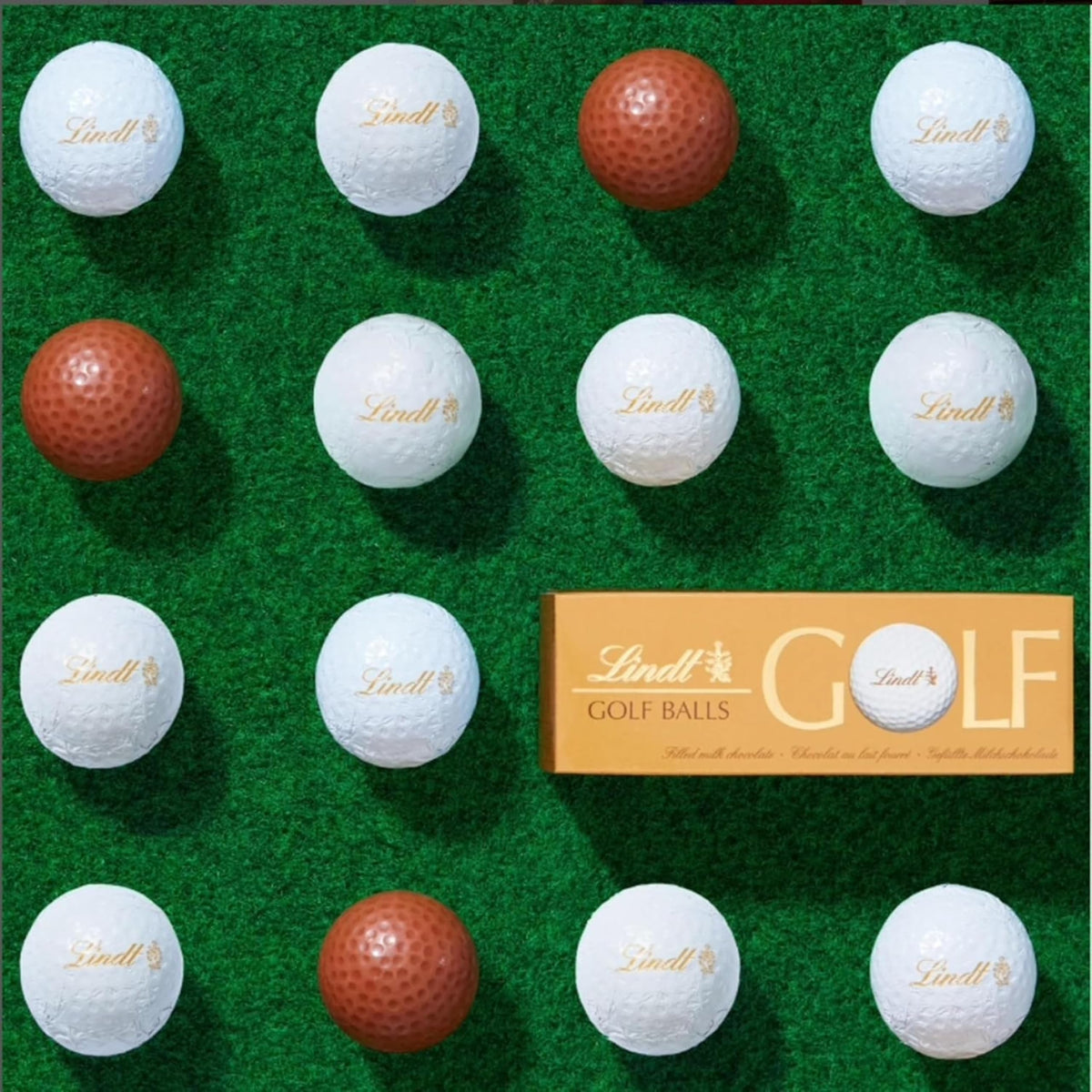 Lindt Chocolates Golf Balls for Mens Gifts - Smooth Hazelnut Filling Golf Balls 110g
