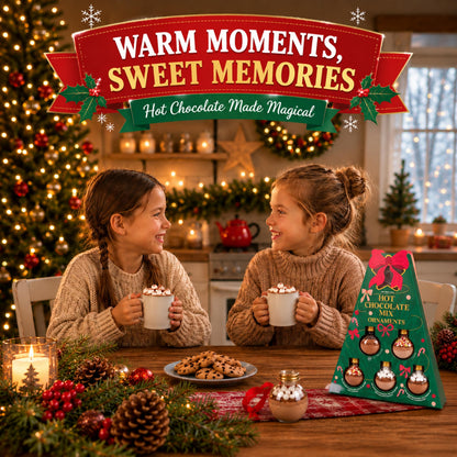 Hot Chocolate Gift Set for Christmas – Christmas Tree Design 5 Festive Cocoa Mix Baubles with Marshmallows & more
