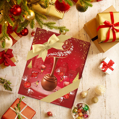 Milk Lindt Chocolate Advent Calendar 2026 - Luxury Red 24 Days Christmas Countdown Calendar 235g