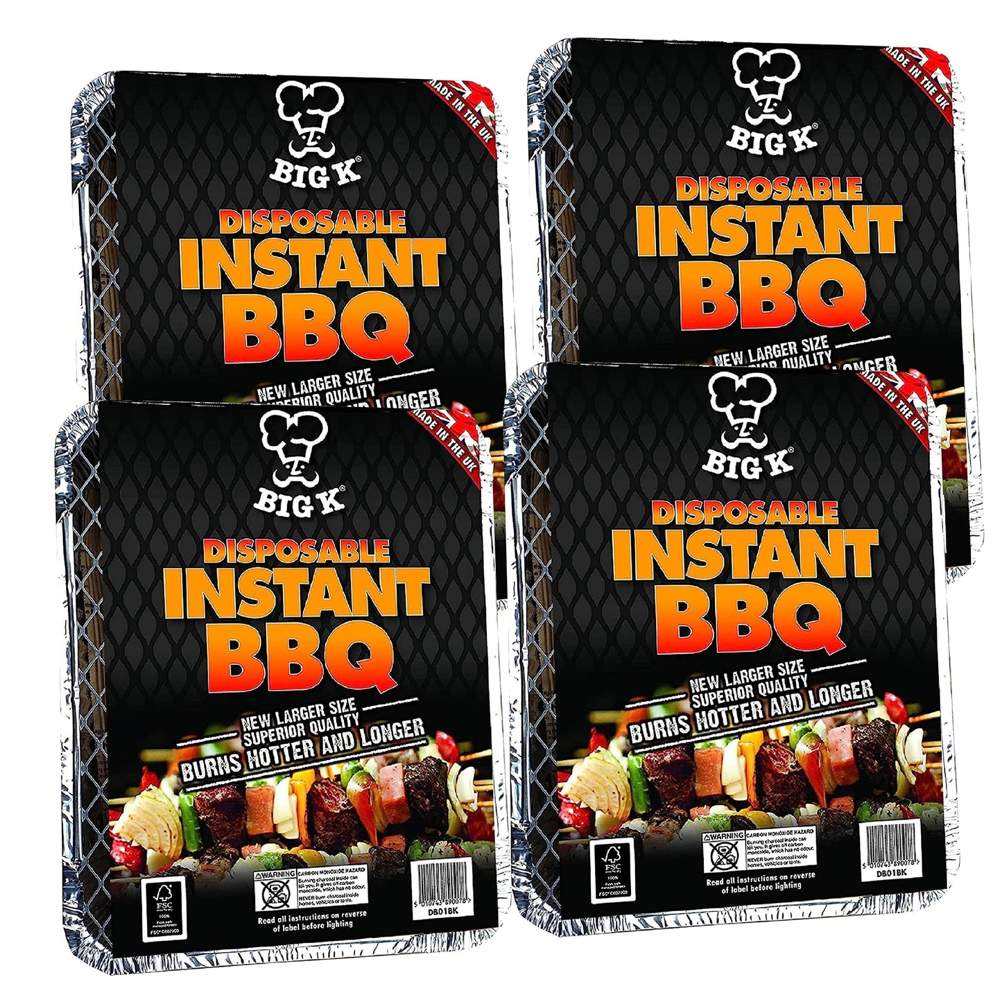 Big K Disposable Instant BBQ Tray Pack of 4