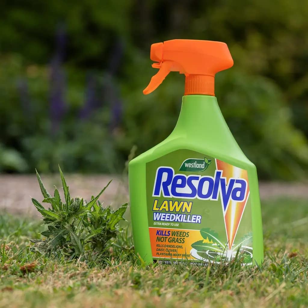 Garden Resolva Weed Killers Bundle - Path and Drive 1L Weedkiller Sprayer & Lawn Weed Killer Extra Strong 1L Ready-to-Use Garden Sprayer for Dandelions, Weed Remover with Topline Card.