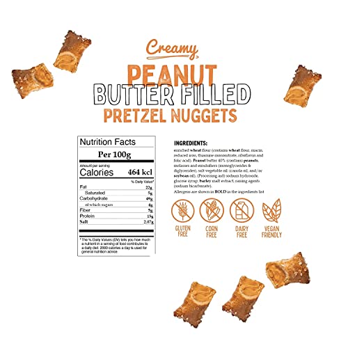 Kirkland Signature Pretzels Sweets Bulk - Peanut Butter Filled Pretzel Nuggets 1.56kg Party Food Sweet Treats with Topline Card for Kids Lunchbox Snacks, Movie Nights or Birthday Parties.
