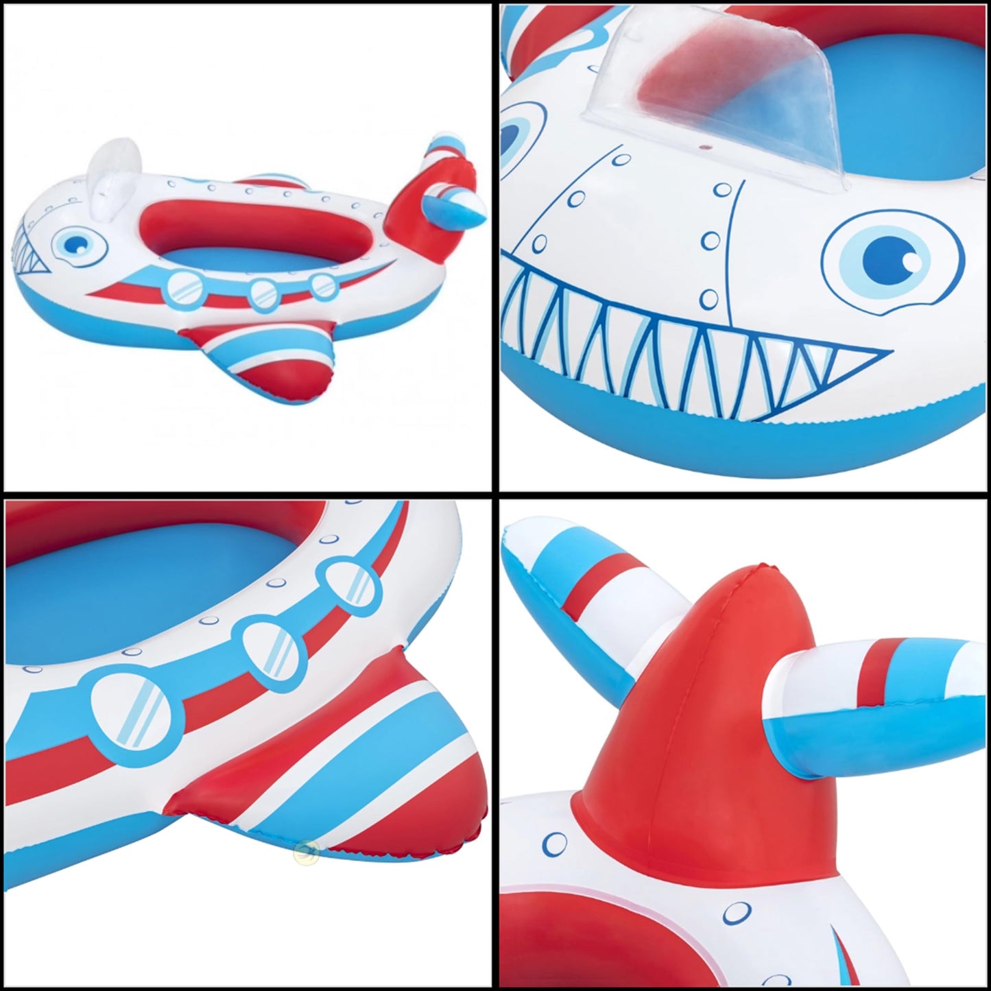 Pool Inflatables Swimming Floats for Children - Airplane Design Baby Navigator Boat Swimming Pool Outdoor Toys. Inflatable Boat Pool Float with Topline Card. Great for Birthday Gifts, Garden Games