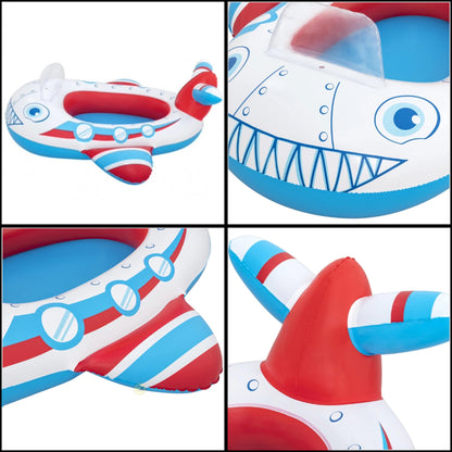 Pool Inflatables Swimming Floats for Children - Airplane Design Baby Navigator Boat Swimming Pool Outdoor Toys. Inflatable Boat Pool Float with Topline Card. Great for Birthday Gifts, Garden Games