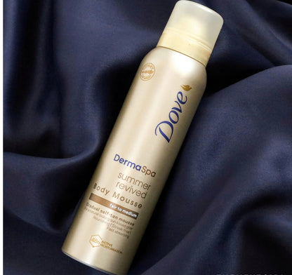 Dove DermaSpa Gradual Self-Tan Body Mousse Fair to Medium 150ml Pack of 2 + Solkiss 3-in-1 Applicator Mitt