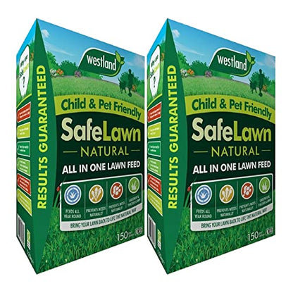 Garden Child & Pet Friendly Safelawn - Pack of 2 x 150msq Natural All In One Safe Lawn Feed Grass Seeds with Topline Card. Lawn Food is Super Durable & Fast to Grow!