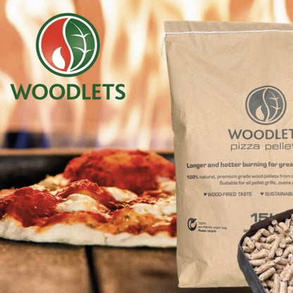 Premium Pizza Oven Pellets - 15 kg Bag of 100% Natural BBQ Wood Smoking Pellets with Topline Card for Woodfire Grills, Smokers & Pizza Ovens