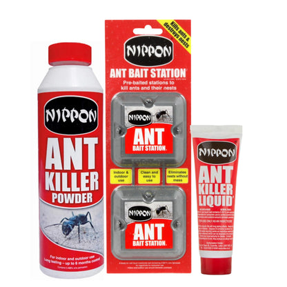 Ant Stop Bait Station Bundle - Ant Powder 400g, Ant Killer Liquid 30g & Ant Bait Station. Powerful Ant Traps Insect Repellent for Indoor & Outdoor. Pest Control Products with Topline Card.