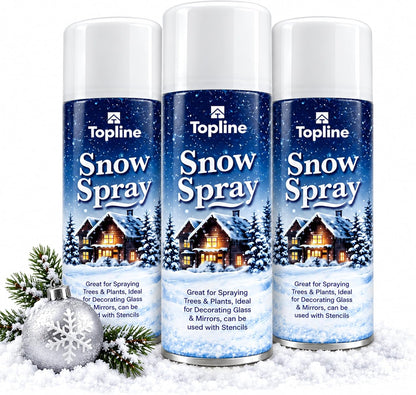 Artificial Snow Spray for Window Art - Pack of 3 x 85ml Snow Spray