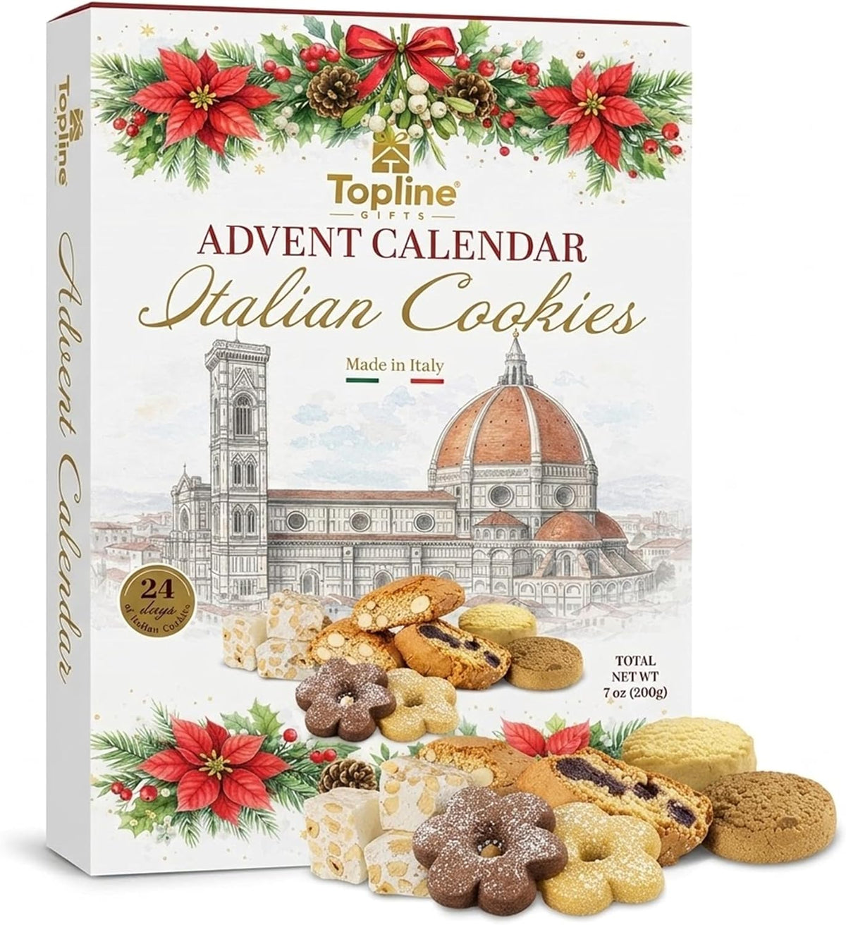 Italian Biscuit Advent Calendar 2026-24 Days Christmas Traditional Italian Cookies Advent Calendar