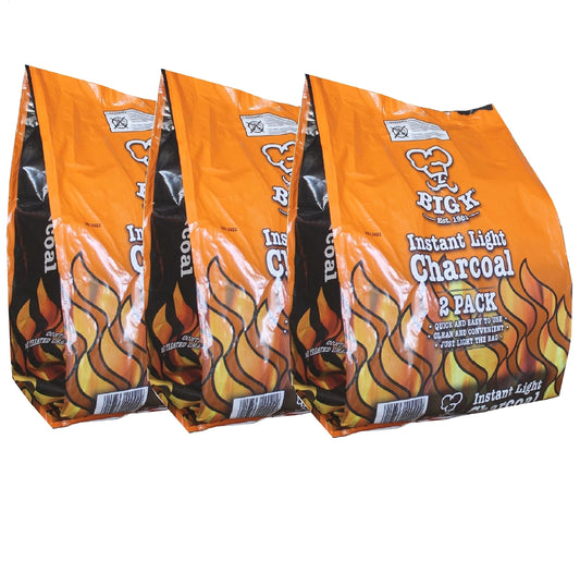 Instant Light Lumpwood Charcoal Bags 2x1kg Pack of 3
