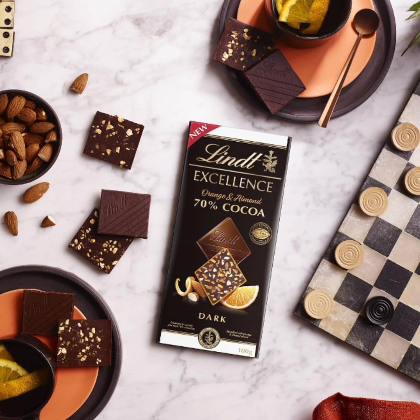 Excellence Chocolate Bars Bulk Buy - 3x100g Assorted 70% Cocoa Dark Chocolate Orange & Almond, Raspberry & Hazelnut, Caramel Sea Salt Chocolate Bulk with Card. Chocolate Gift for Her, Birthday Gifts