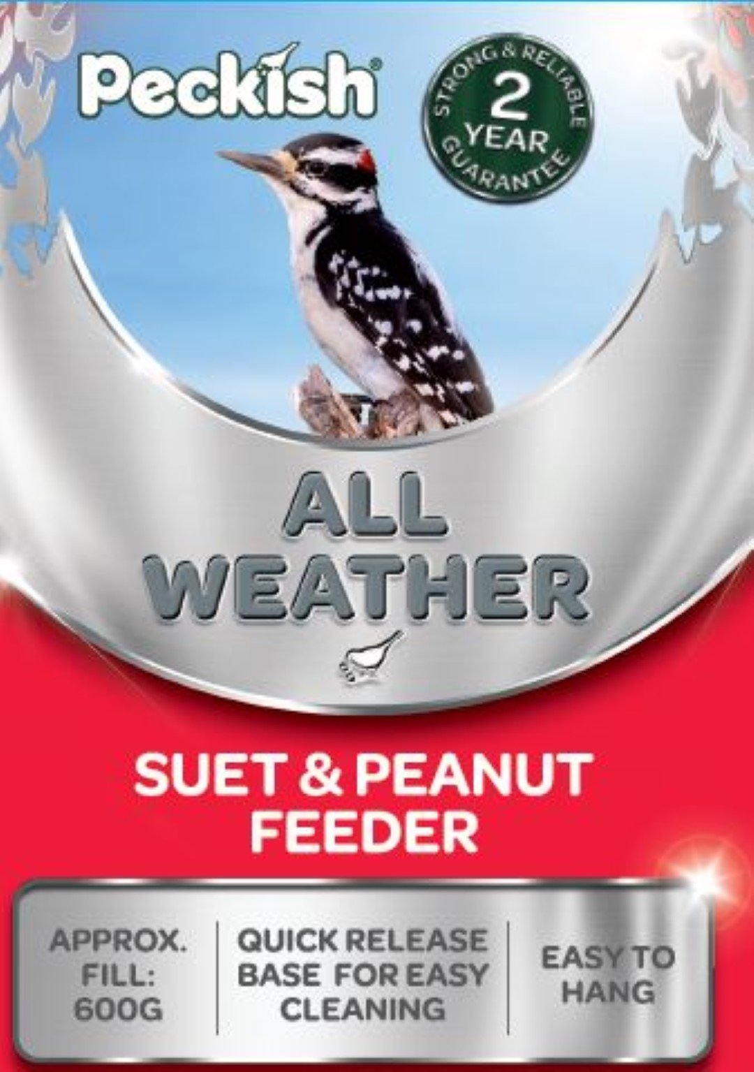Peckish Large Metal All Weather Nyger Seed Bird Feeder