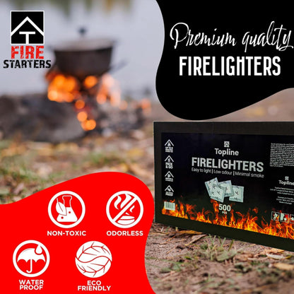 Instant Fire Starter Lighters Multipack 500 Sachets Odourless Waterproof