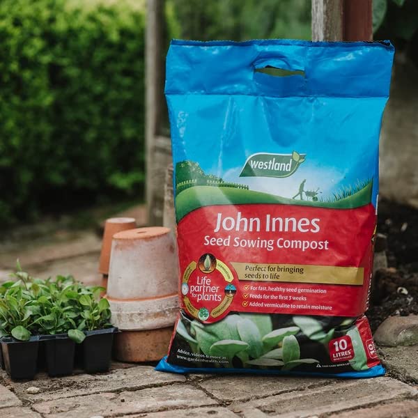John Innes Seed Sowing Compost - Westland Peat Free Seeds Potting Compost 2 x 10L Garden Soil Bags with Topline Card for Outdoor & Indoor Plants, Vegetable Growing.