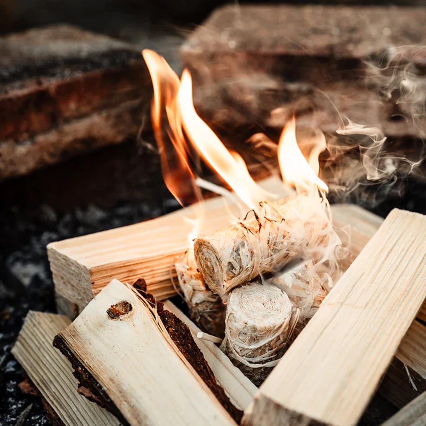Eco Natural Wood Wool Firelighters - Box of 300 High Performance Odorless Natural Firelighters Approx 4kg Fire Lighters for Wood Burners, Pizza Oven, BBQ Kamado's, Open Fire and more