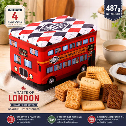 Red London Bus Biscuit Tin 487g